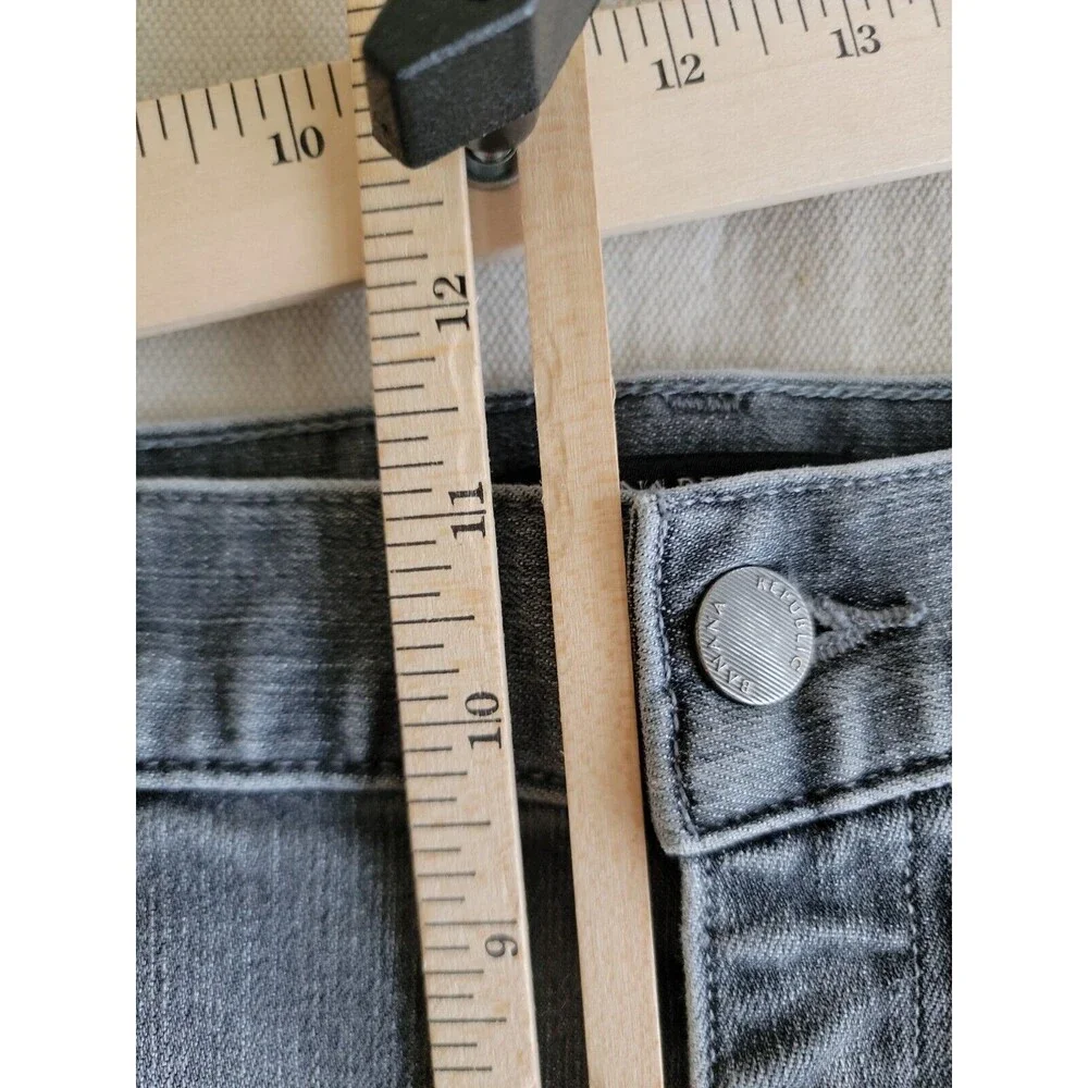 Banana Republic Mens 34x34.5 Jeans Tapered Athletic Fit Gray Mid Rise Stretch‎